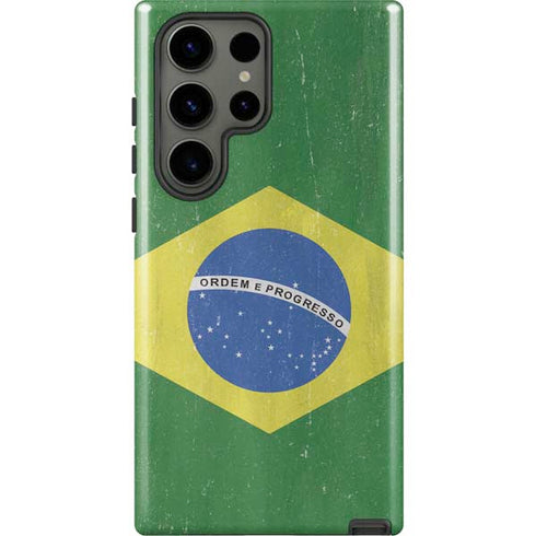 Brazil Flag Distressed Galaxy S23 Ultra Pro Case